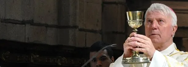 D. António Luciano dos Santos Costa, novo Bispo de Viseu, em gesto de saudação e oração.